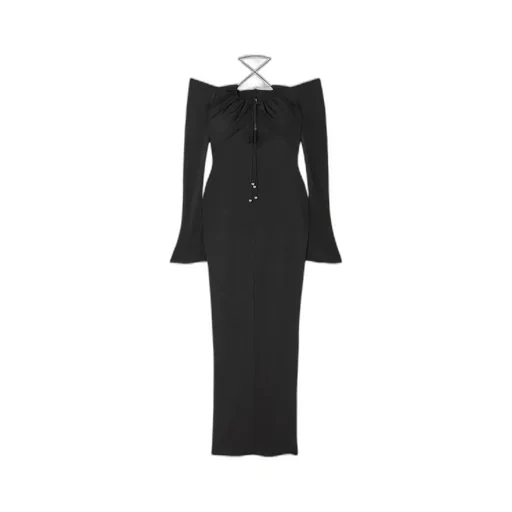 Salm Off-Shoulder Halterneck Maxi Dress