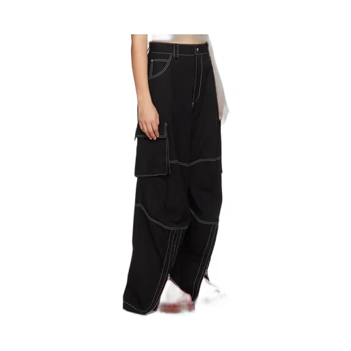 Contrast-Stitch Biker Pants