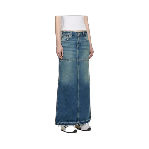 Mid-Rise Maxi Denim Skirt