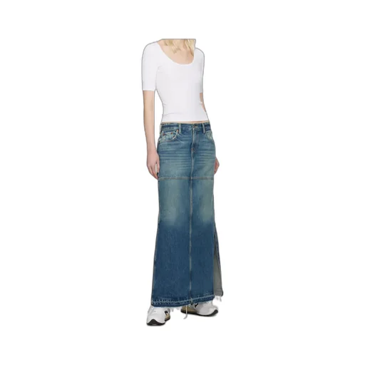 Mid-Rise Maxi Denim Skirt