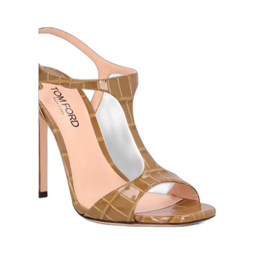 145Mm Angelina T-Bar Crocodile-Effect Sandals