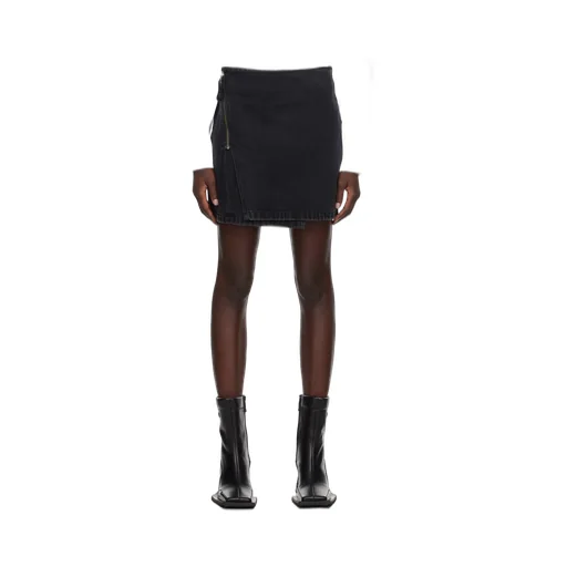 Black Rogue Denim Miniskirt