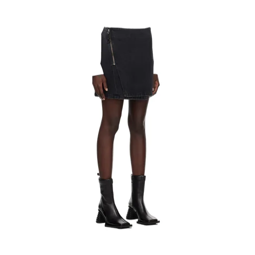 Black Rogue Denim Miniskirt