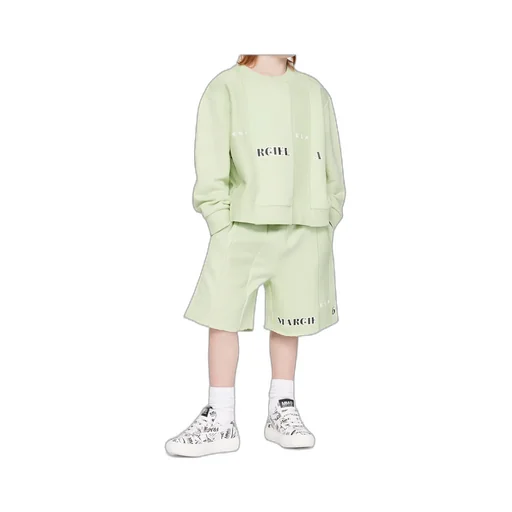 Kids Green Printed Shorts