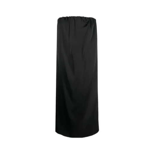 Siple Strapless Satin Midi Dress