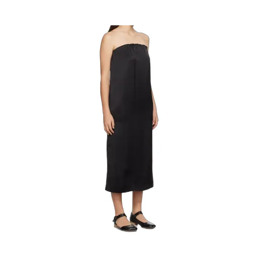 Siple Strapless Satin Midi Dress