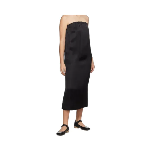 Siple Strapless Satin Midi Dress