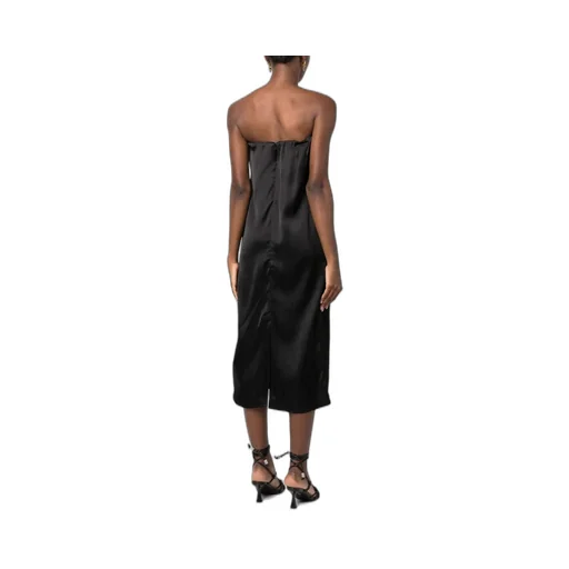 Siple Strapless Satin Midi Dress
