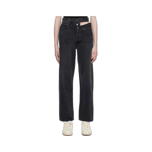 High Waist Denim Trousers