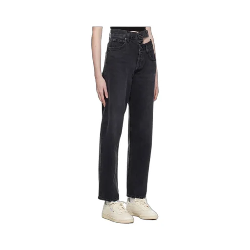 High Waist Denim Trousers