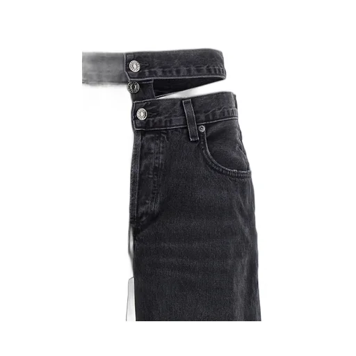High Waist Denim Trousers