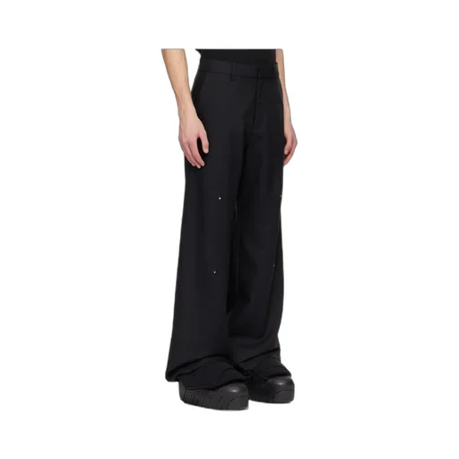Metal-Detailing Loose-Fit Trousers