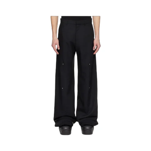 Metal-Detailing Loose-Fit Trousers