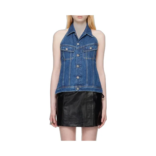 Open-Back Denim Vest