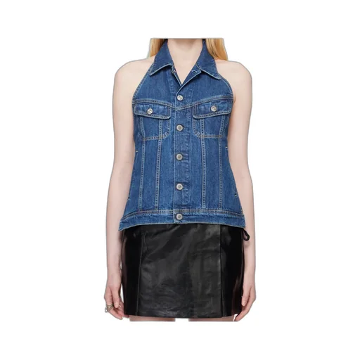 Open-Back Denim Vest