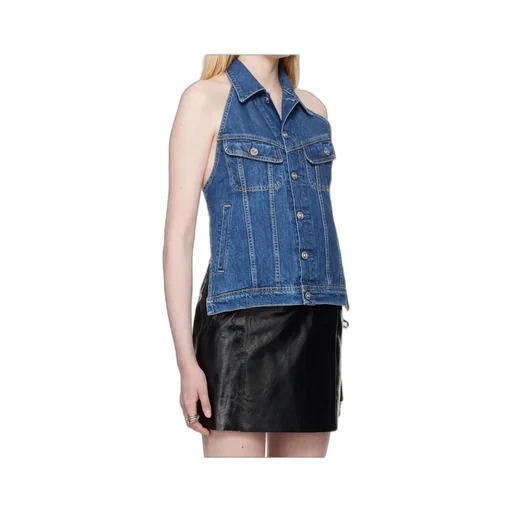 Open-Back Denim Vest