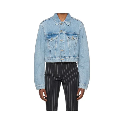 Blue Cropped Denim Jacket
