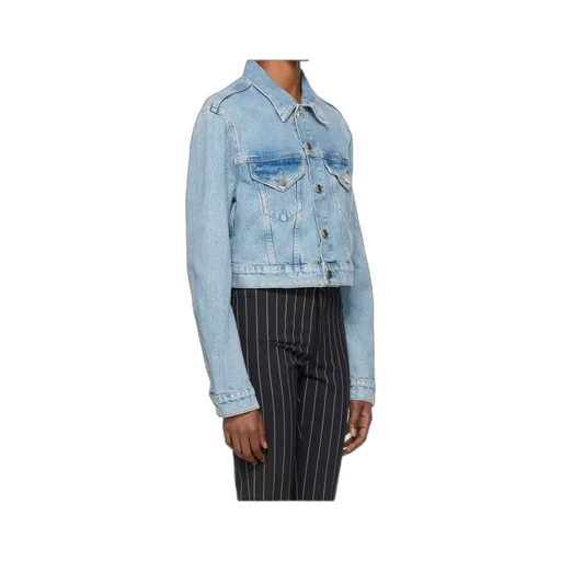 Blue Cropped Denim Jacket