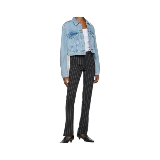 Blue Cropped Denim Jacket