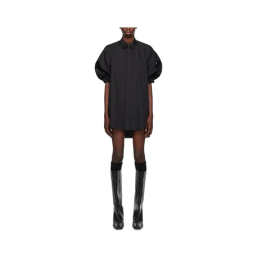 Balloon-Sleeve Mini Dress