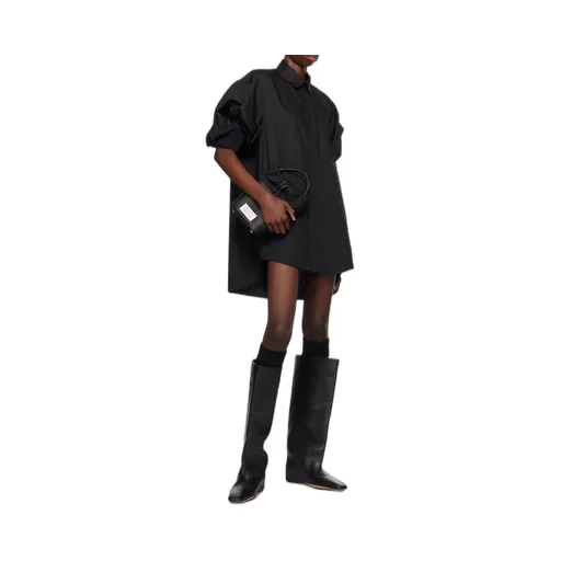 Balloon-Sleeve Mini Dress