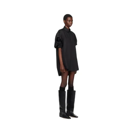 Balloon-Sleeve Mini Dress