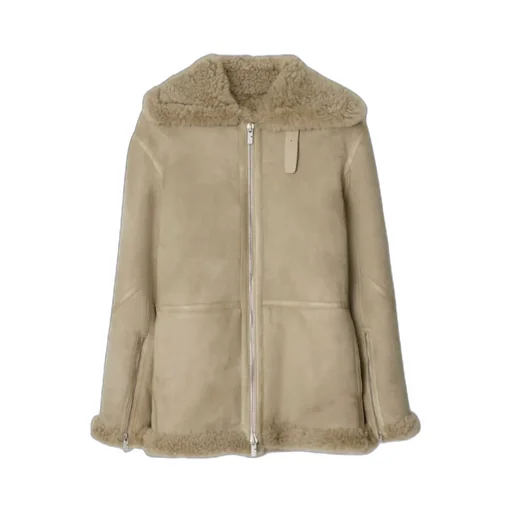 Burberry Shearling Zip-Up Jacket