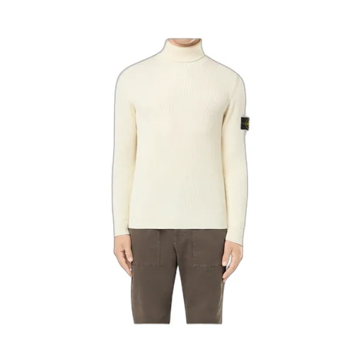 Stone Island Logo Patch Roll Neck Jumper