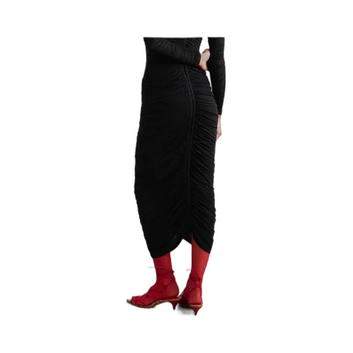 Magda Butrym Ruched Rose Patch Midi Skirt