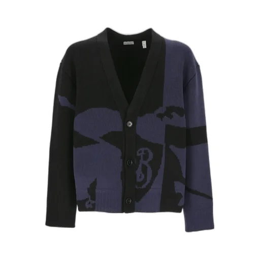 Burberry Ekd Intarsia-Knit Buttoned Cardigan