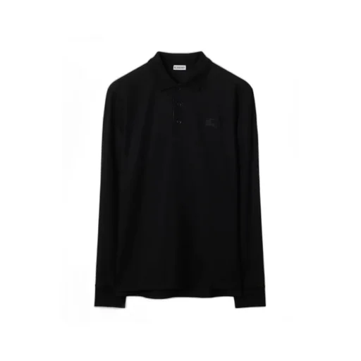 Long-Sleeve Cotton Polo Shirt