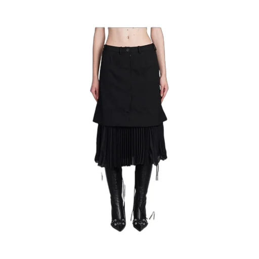 Pleated Layered Tailored Skirt