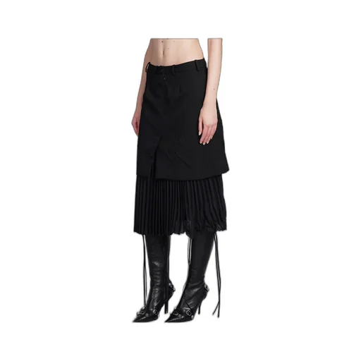 Pleated Layered Tailored Skirt