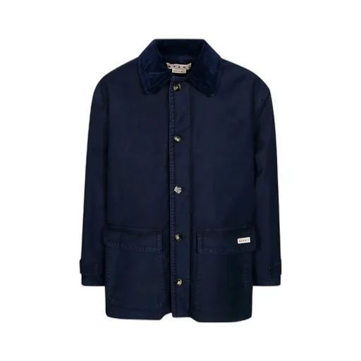 Marni Logo Patch Buttoned Coat