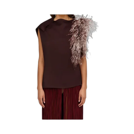 Asymmetrical Feather Vest