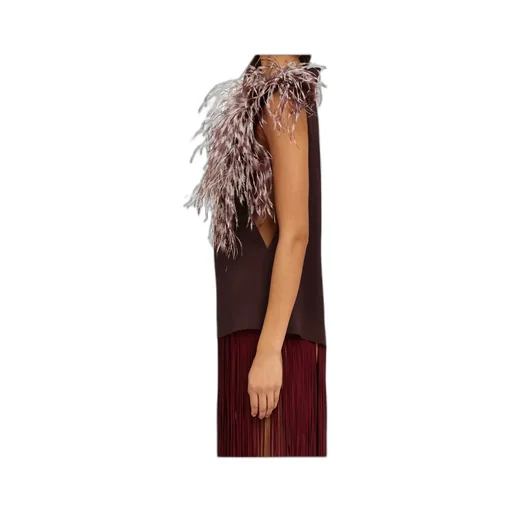 Asymmetrical Feather Vest