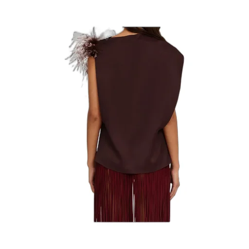 Asymmetrical Feather Vest