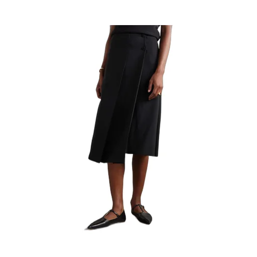 Loro Piana Bull Pleated High-Rise Midi Skirt