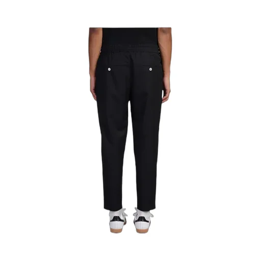 Drawstring Twill Cropped Trousers
