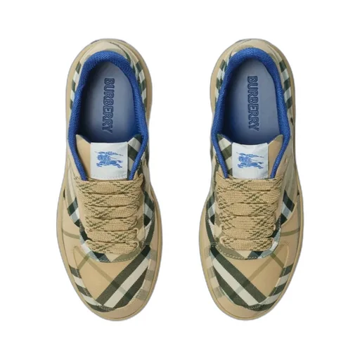 Burberry Terrace Checked Lace-Up Sneakers