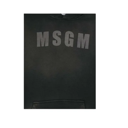 Msgm Kids Logo Printed Straight Hem Hoodie