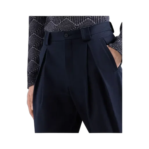Belt-Loop Single-Pleated Trousers