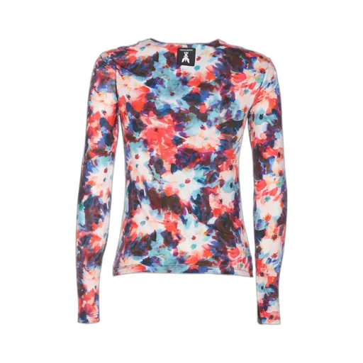 Hybrid Flower-Print Knot-Detail Jersey Top
