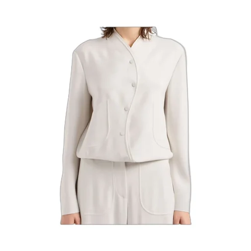Collarless Drop-Shoulder Jacket