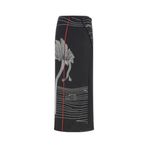 Salvatore Ferragamo Printed Longline Skirt