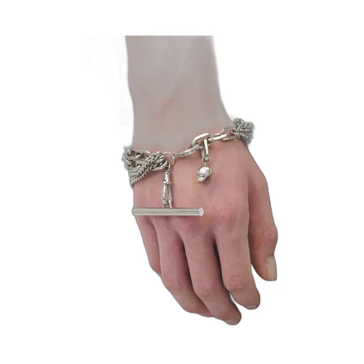 Alexander Mcqueen Sling Cross-Bar Chain-Detailed Bracelet
