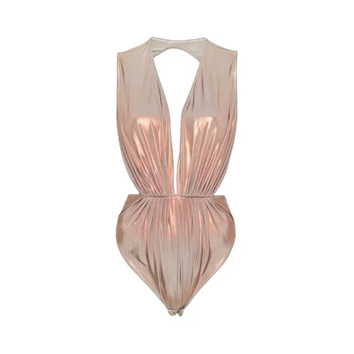 Rick Owens Lilies Open Back Deep V-Neck Bodysuit