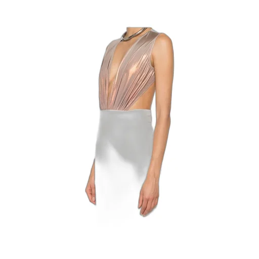 Rick Owens Lilies Open Back Deep V-Neck Bodysuit