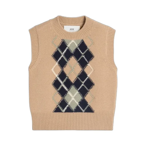 Ami Ami Paris Argyle Sleeveless Jumper