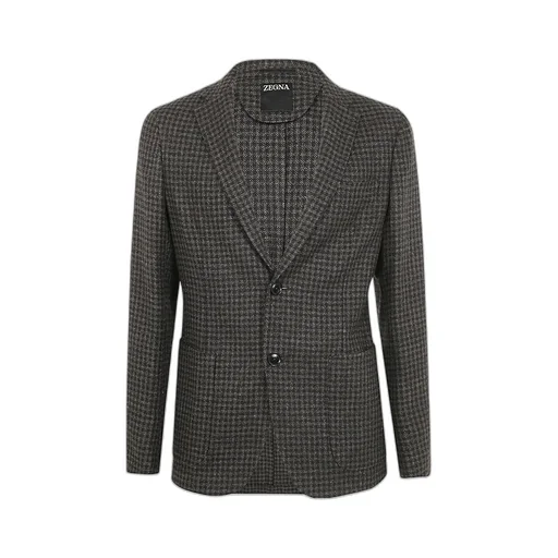 Zegna Checked Single Breasted Jacket